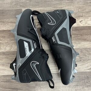 Nike Alpha Menace Pro 3 Black Gray New Football Cleats Mens Size 10.5 CT6649-010